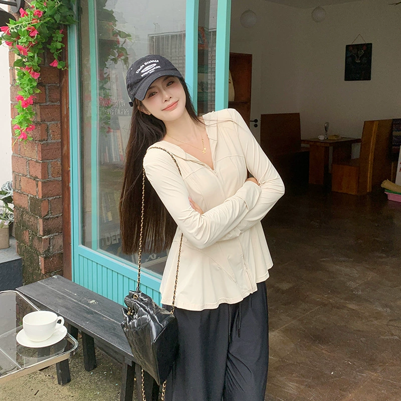 Sun protection clothing, set, jacket, trousers, plus size, high waist