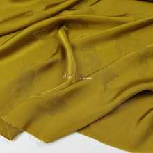 进口弹力仿真丝缎 金铜色暗纹蝴蝶光泽提花布料衬衫汉服旗袍面料