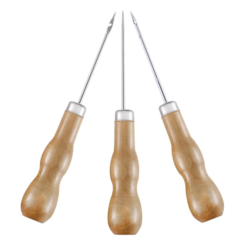 Doble cono de la zapata mango de madera hecho a mano cono recto Codo Medio agujero de reparación de zapatos cono de perforación de cuero