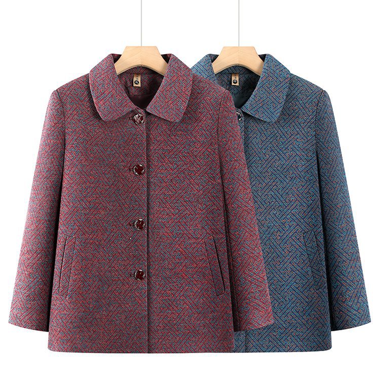 中老年人春装外套女奶奶翻领宽松妈妈装春秋上衣休闲老人婆婆衣服