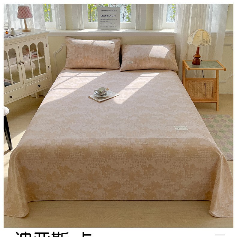 Verano 100 sábanas de tela gruesa vieja de algodón de una sola pieza de algodón algodón lino dormitorio estera edredón funda de almohada simple juego de tres piezas