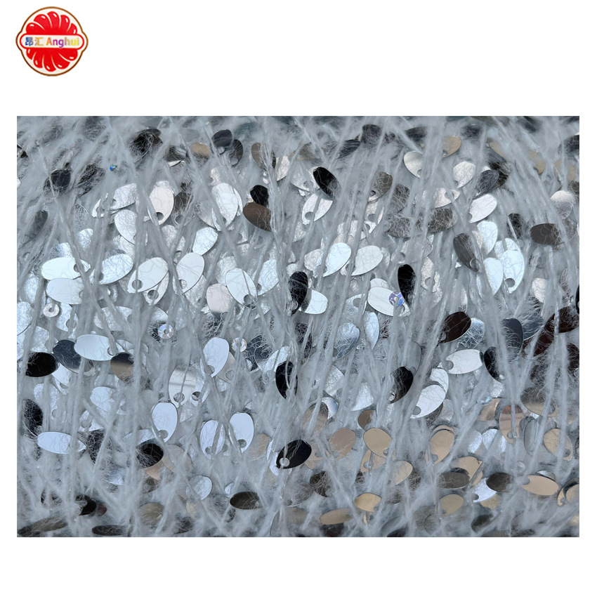 羊毛马海瓜子形状珠片纱椭圆跨境批发低起订量多颜色手编DIY编织