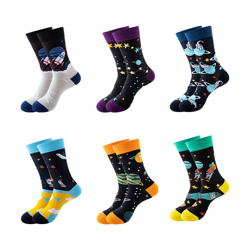 2024 New Casual Mid-Calf Socks Spring Cartoon Anime Socks Trendy Socks Men Street Fashion Socks Cross-Border Wholesale