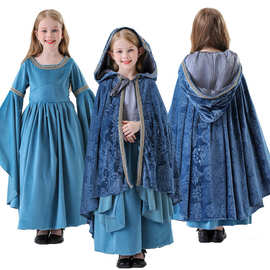 万圣节精灵公主服六一儿童节魔戒指环王女王套装COS中世纪宫廷装