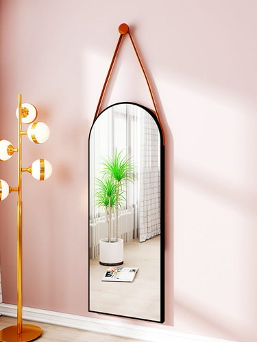Full body mirror wall-mounted self-adhesive home entrance no-punch wall-mounted door rear wall-mounted half-length mirror special-shaped