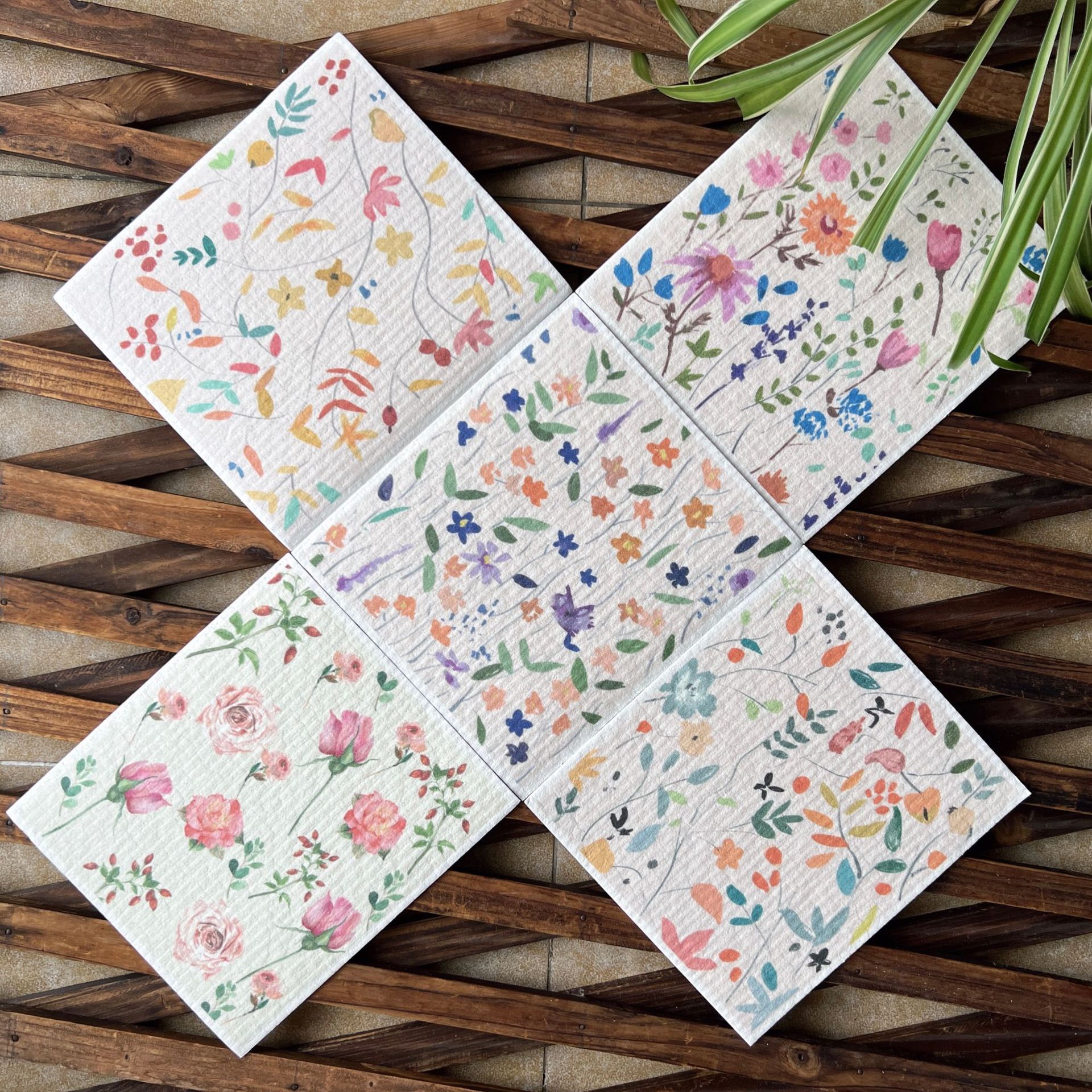 Toallas suecas alemanas dm toallas absorbentes de agua sin aceite eco pulpa de algodón impresa toallas de cocina