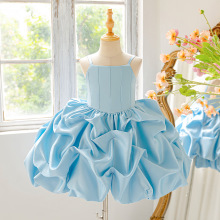 欧美新款儿童礼服公主裙女孩吊带派对舞会礼服儿童生日宴会演出服