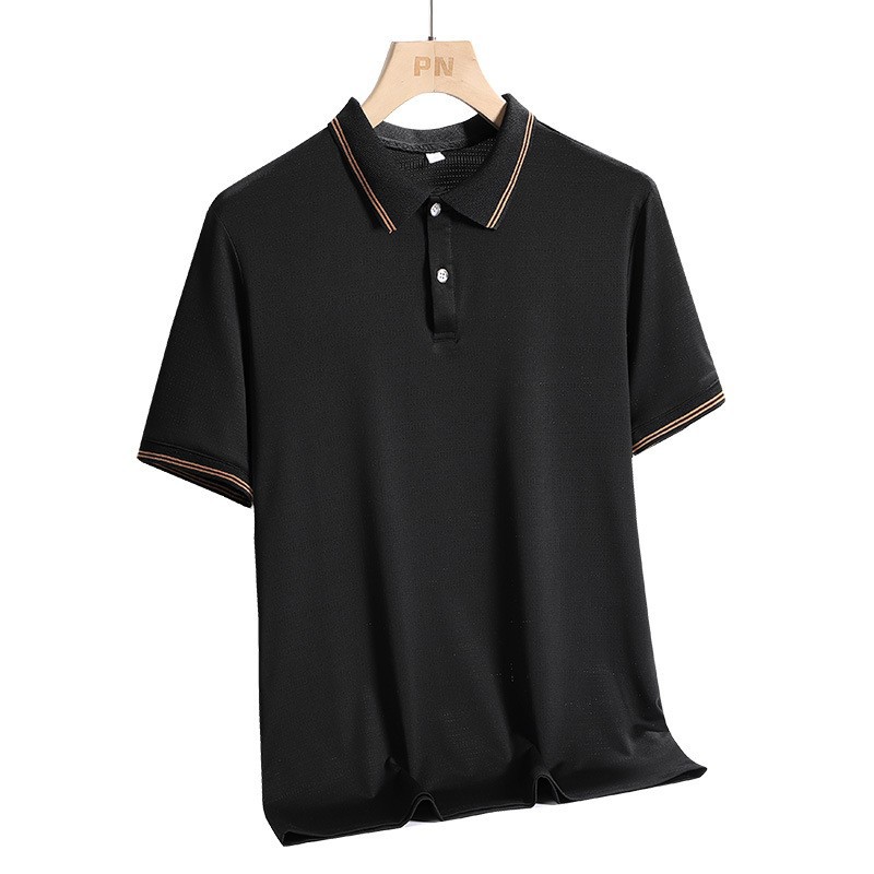 Hielo rápido secado camiseta polo de manga corta hombre de mediana edad negocios ocio de manga corta papá camiseta de hombre de mediana edad
