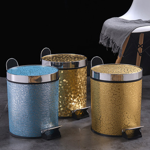 Creative trash can European-style household living room bathroom living room pedal trash can Hotel covered bucket wholesale