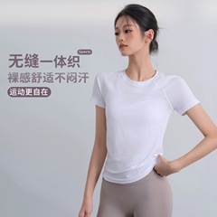 KELICOPY 2025春夏スポーツフィットネス半袖ヨガ服ランニングトレーニング上着タイトtシャツメインプッシュ