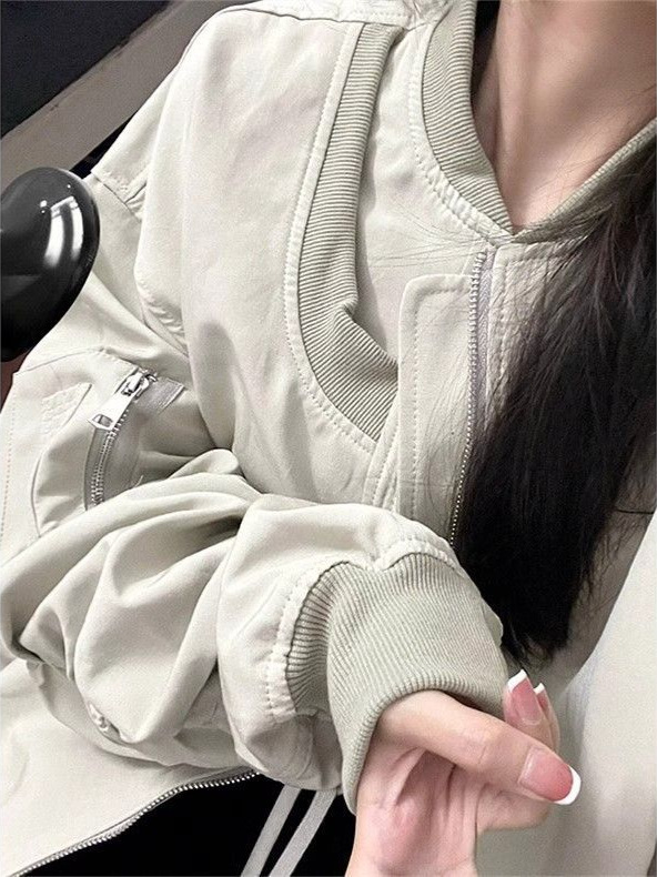 美式复古早秋韩系外套女2025新款飞行员夹克冲锋衣春秋薄款棒球服|undefined
