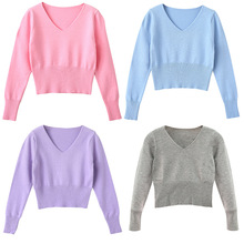 儿童舞蹈服秋冬女童练功服套头舞蹈毛衣中国舞服披肩长袖保暖外套