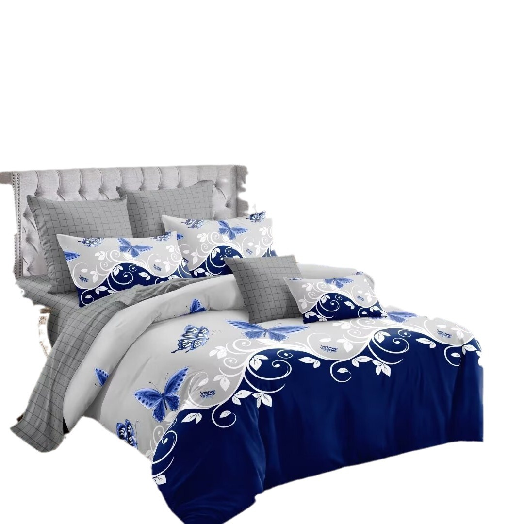 Ropa de cama de cuatro piezas con impresión transfronteriza, ropa de cama de tres piezas, funda de edredón, funda de edredón de primavera y verano infantil, venta al por mayor