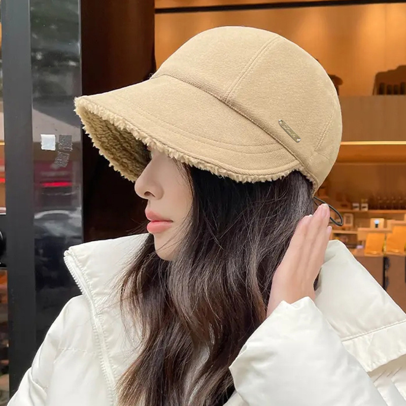 Lusis gleiche Herbst-Winter-Plüsch-Entenschnabelmütze, koreanische Version für Kinder, modisch, einfach und vielseitig, auffällig_voghion.com