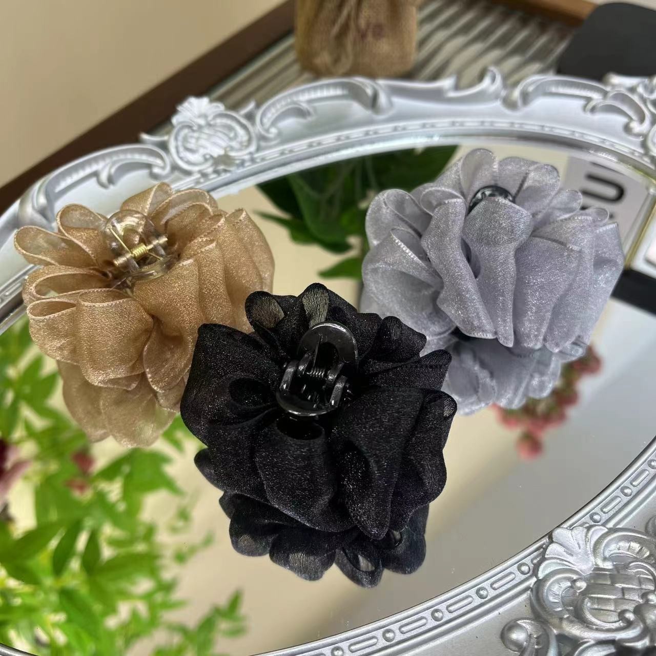 new 2024 super fairy mesh clouds 4.2cm cute bangs cropped hair clip side clip small jaw clip