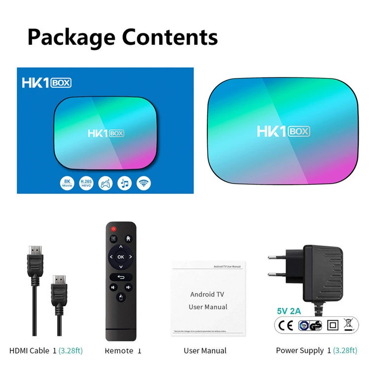 Коробка HK1 набор - топ-бокс S905X3 4Г/128ГБ Android 9.0 сетевой медиаплеер Bluetooth tvbox