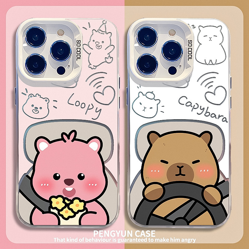 For Apple 15Pro Max Little Beaver iphone14plus Kapibala 13 Couple Phone Case Loopy