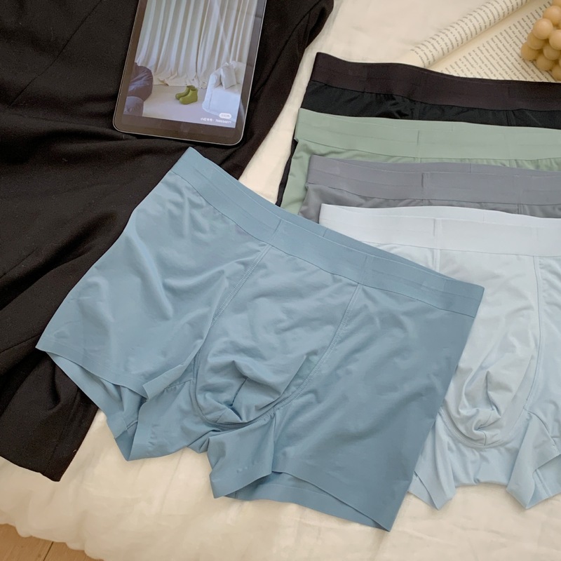 Morandi Naked Ice Silk Seamless Summer Men's Boxer Pants Skin-friendly Refreshing Breathable High-elastic Men's Boxer Pants Batch
