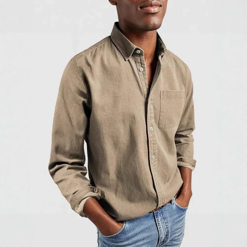 2026 New Cross-Border E-Commerce Fashion Men's Shirt with Turn-Down Collar and Long Sleeves for Amazon Independent Stores 2026 New Cross-Border E-Commerce Fashion Men's Shirt with Turn-Down Collar and Long Sleeves for Amazon Independent Stores
