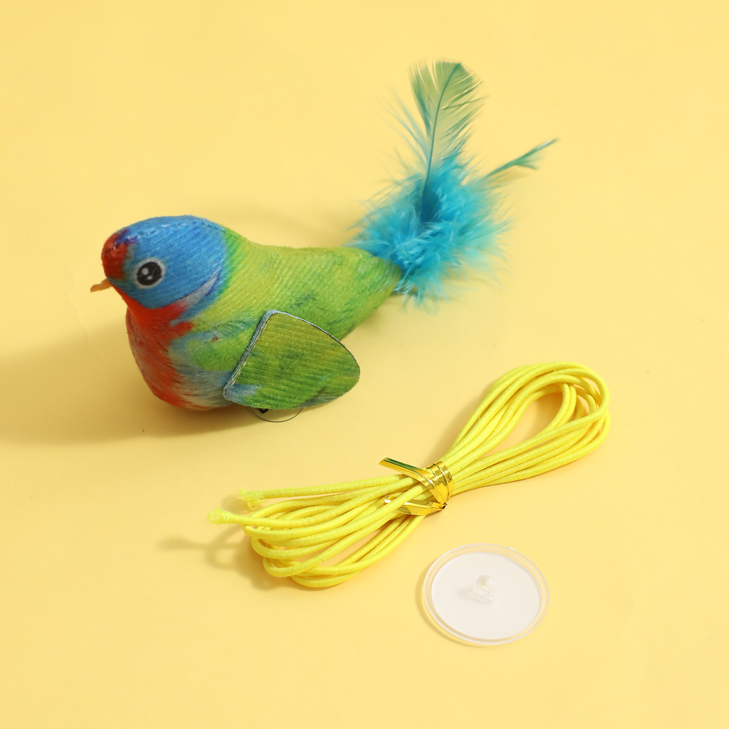 Z spot al por mayor cordón ventosa electrónica biónica sonido juguete de peluche pájaro gato auto-hola juguete