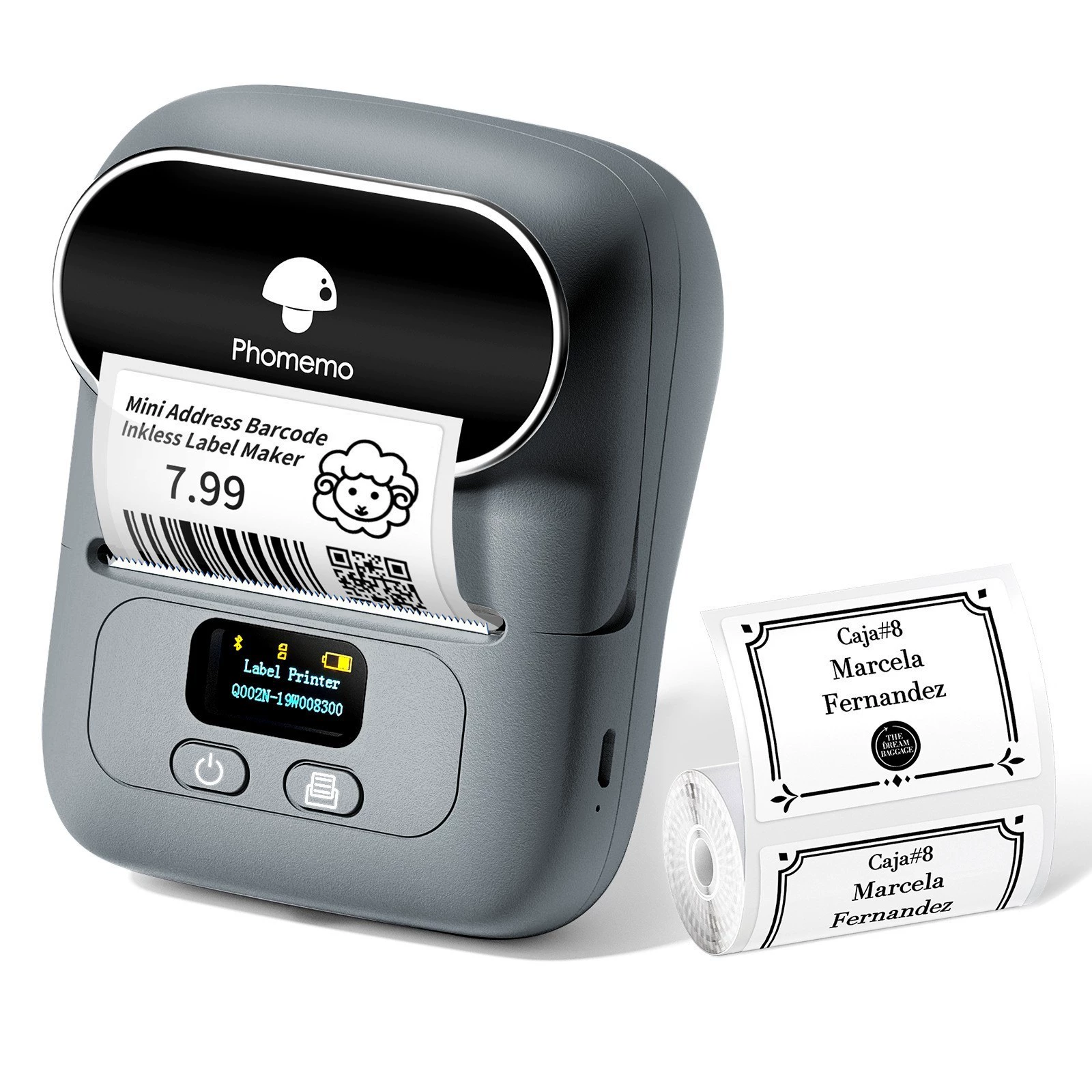Handheld Phomemo M110/M150/M220 Thermal Label Printer, Portable Bluetooth, 20–75 mm