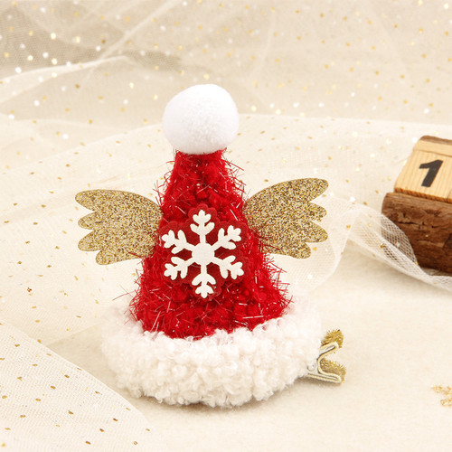 New light velvet Christmas hair clip snow wings fawn letters lovely Christmas decorations hair accessories