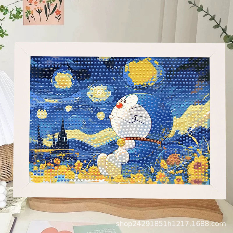 Diamante nuevo lápiz de dibujos animados pequeño nuevo pegatino diy puzzle manual regalo de cumpleaños para niños estudiantes