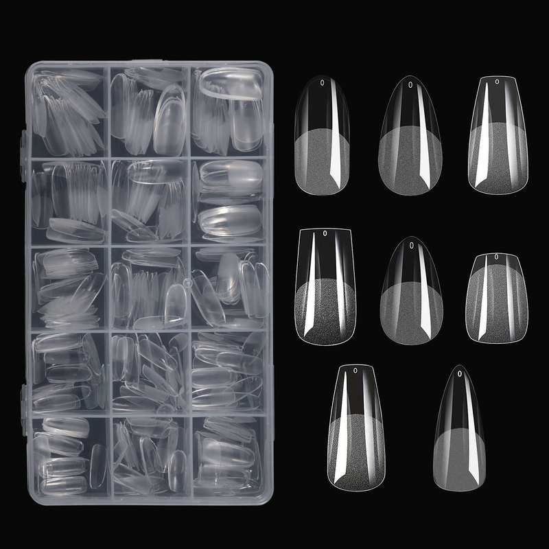 330pcs Cross-border Nail Art Nail Pieces Non-engraved Thin Semi-frosted Traceless Transparent Acrylic Extend False Nail 330pcs Cross-border Nail Art Nail Pieces Non-engraved Thin Semi-frosted Traceless Transparent Acrylic Extend False Nail