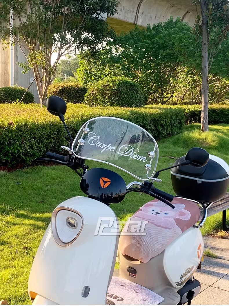 Electric Vehicle Retro Front Windshield Battery Windshield Retro Cute Female Sunny Day Modern Modification