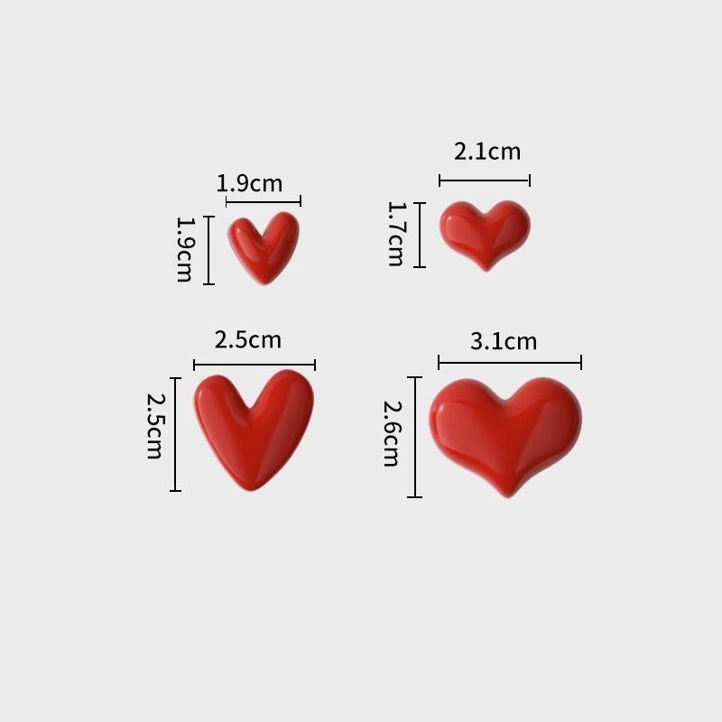 [레드 마그네틱 러브 하트 4개 팩]