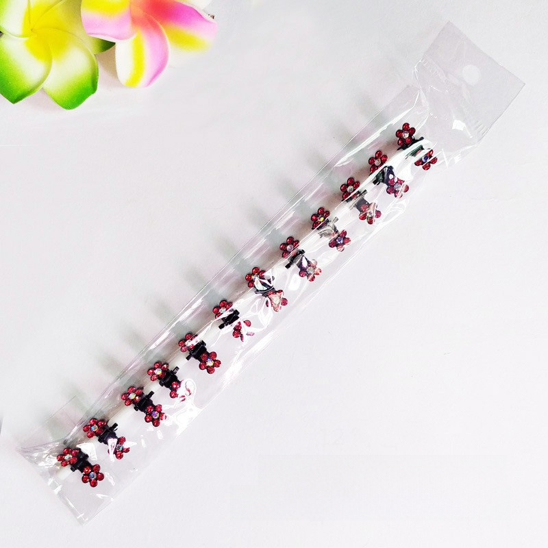 Vendita calda Mini strass Plum Blossom Grab Clip Copricapo Moda Bambini Forcina Frangia Clip Boutique Gioielli All'ingrosso_voghion.com