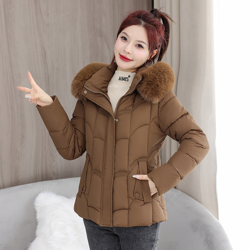 Fur Collar down Cotton Outwear Women's Short 2025 New Winter Thickeneded Slim Cotton Outwear Slimming Look Small Cotton-Padded Jacket Fur Collar down Cotton Outwear Women's Short 2025 New Winter Thickeneded Slim Cotton Outwear Slimming Look Small Cotton-Padded Jacket