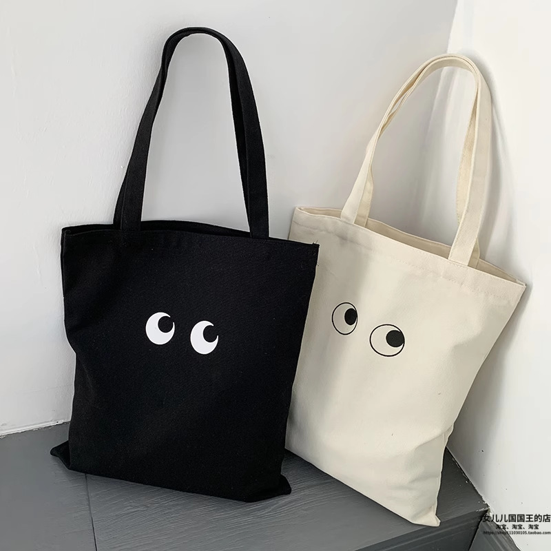 Verano simple carta Portátil Bolsa de lona bolsa de hombro con cremallera bolsa de tela casual merienda compras ordenador libro bolsa para mujeres