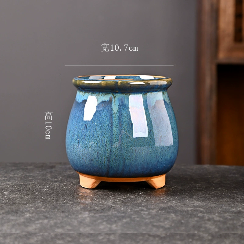 Горшок для суккулентов Galaxy, керамический, для дома, балкона, растений цвета снежной зелени, бонсай, грубая керамика, маленький, с контролем корней, распродажа.