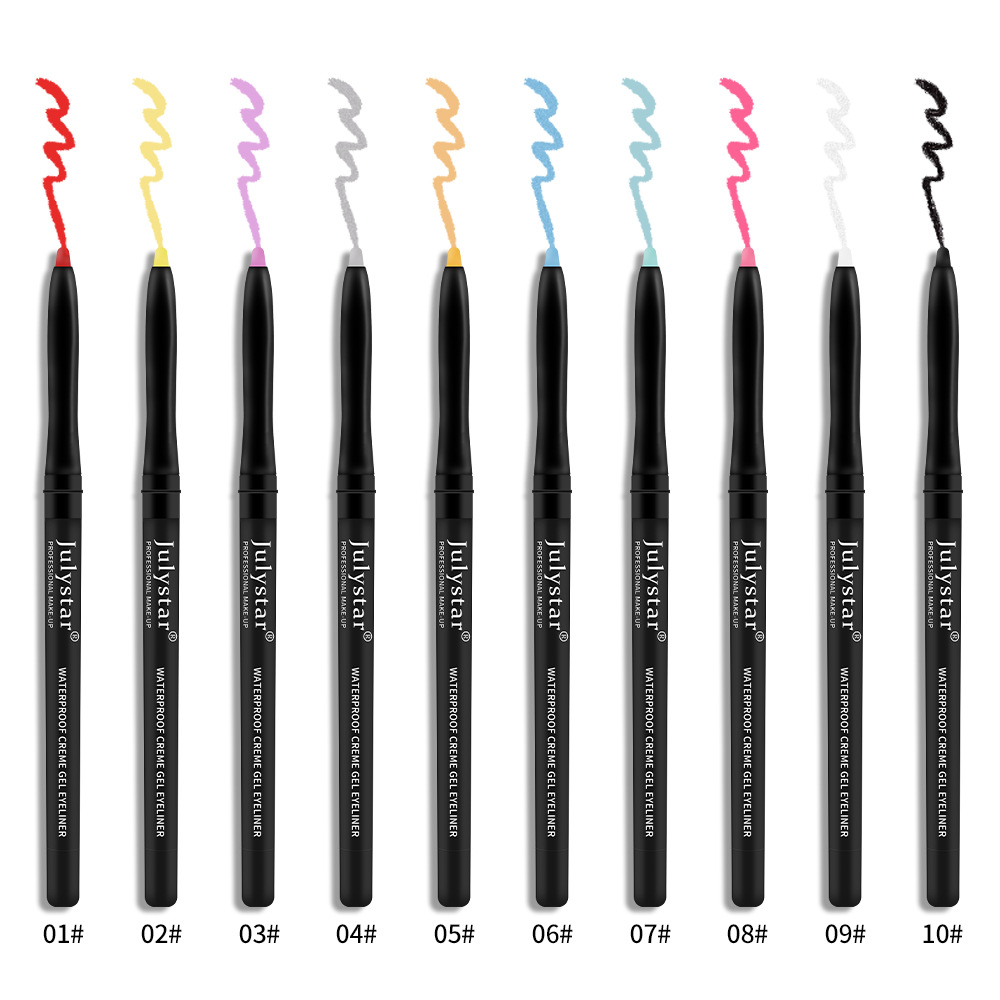 Penna gel colorata Julystar molto sottile, eyeliner resistente, impermeabile, resistente all'olio, che non sbava_voghion.com