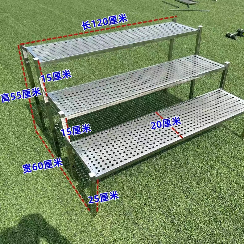 W8 balcón de acero inoxidable multicarbón combinación patio al aire libre estante de flores al aire libre forma de escalera multicapa de una sola capa flores de piso image 12
