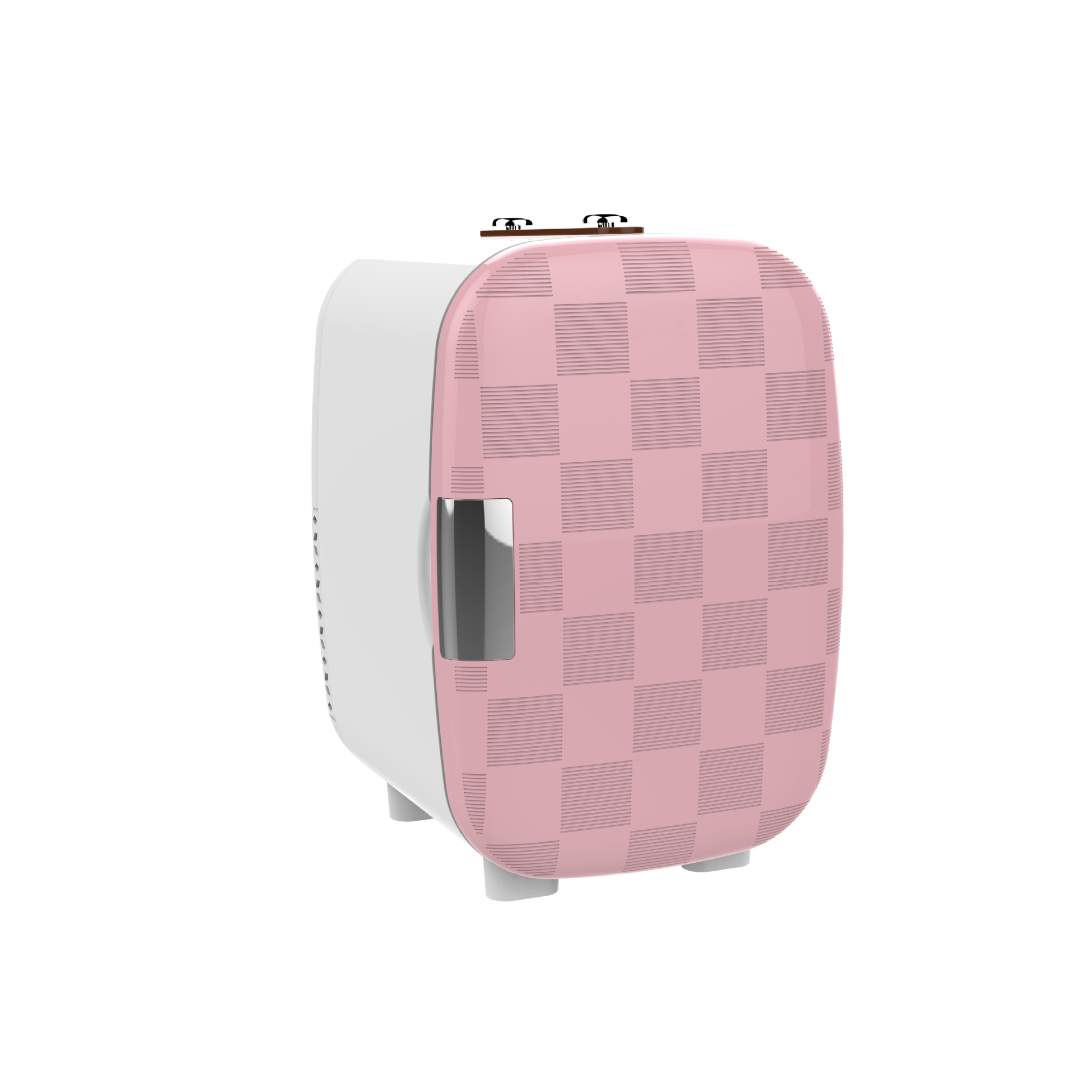 Refrigerador de automóvil personalizado de 6L portátil al aire libre mini refrigerador de cuadrícula de diamante para automóviles de doble propósito dormitorio pequeño refrigerador