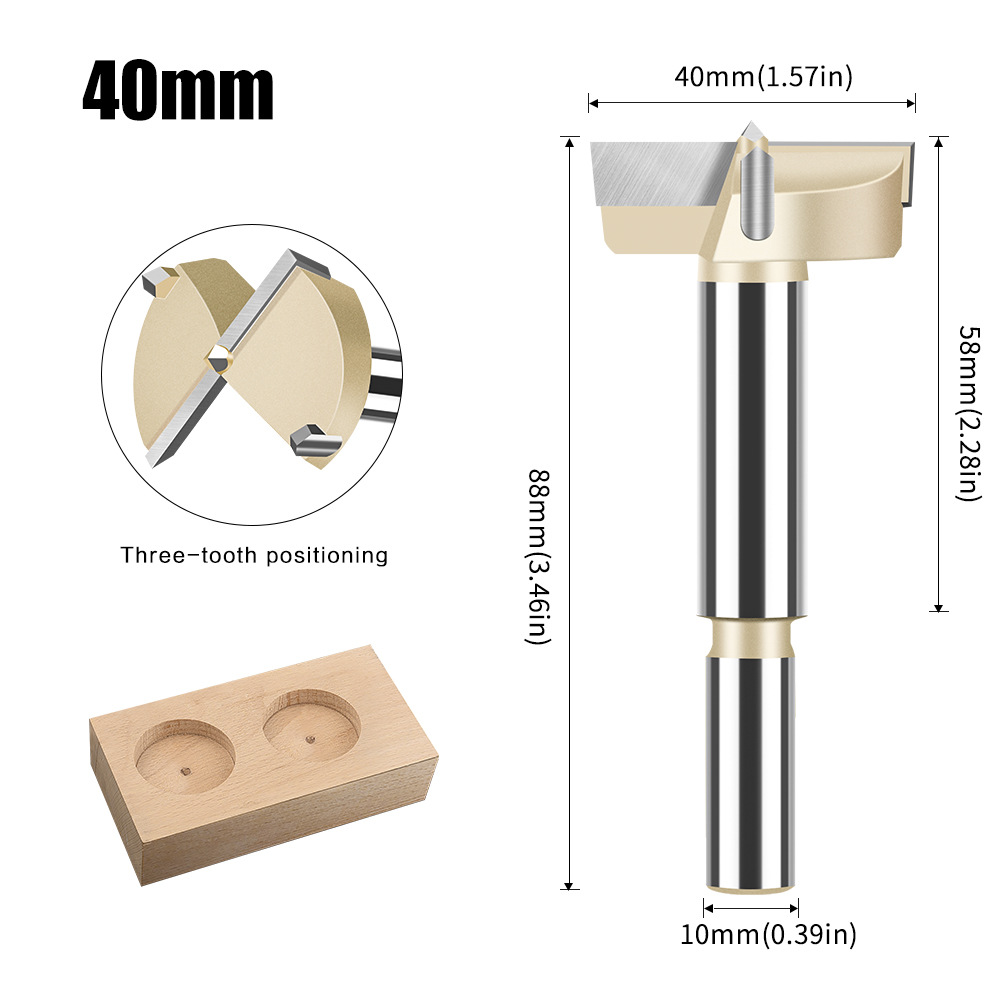 Abridor de agujero para trabajar la madera taladro alargado redondo de plástico taladro de puerta de madera perforación de madera agujero de apertura dispositivo de excavación