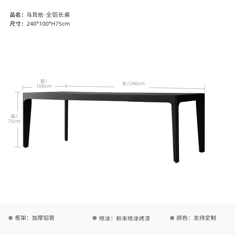 Mesa al aire libre sillas patio terraza villa impermeable al sol mesa larga de teca al aire libre jardín anticorrosivo mesa redonda de madera maciza