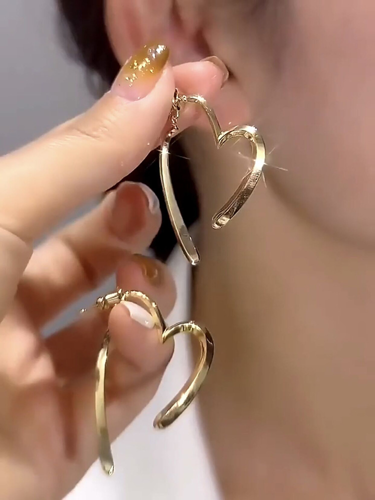 8g Weight Earrings Event & Party Supplies 1 Pair Fashion Heart Shape Alloy Plating Women's Drop Earrings