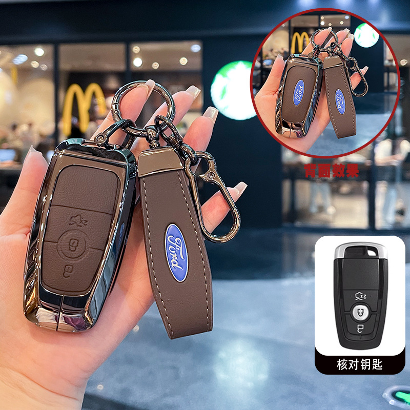 스마트 3버튼 브라운 가죽(로프버클 걸이버클)