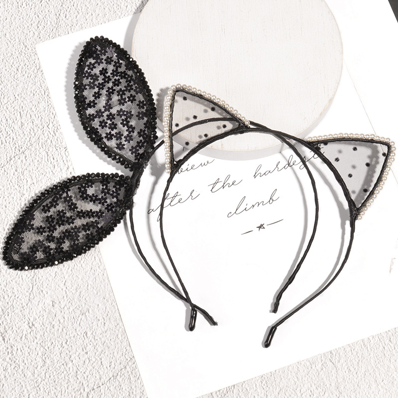 Lace Rabbit Ears Headband display picture 2