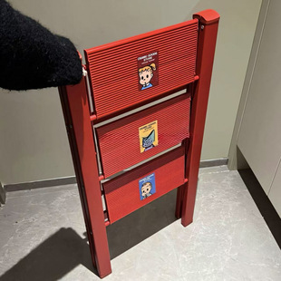 Gift-Giving Treatment for Harada's New Home, Herringbone Ladder for Moving, Red New Year Ladder, Household Folding Ladder