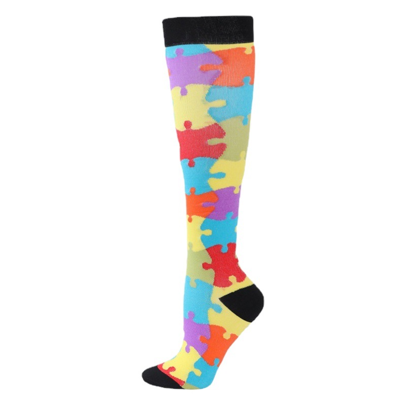 More Than 200 Types of Sports Compression Socks, 200-Needle Nylon Long Sports Calf Socks, Cross-Border Popular Elastic Compression Socks