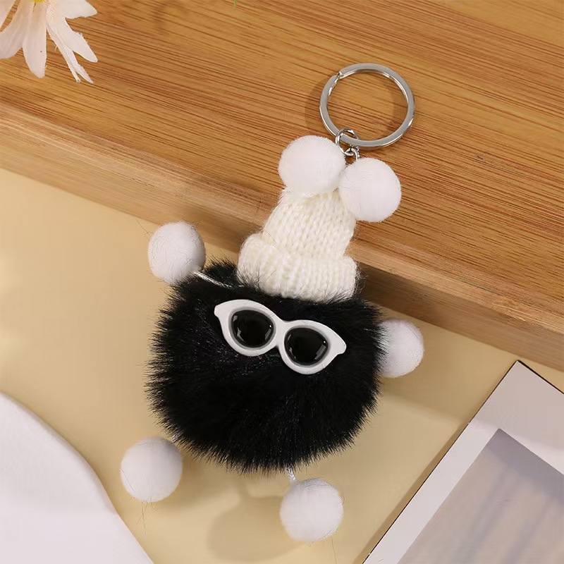New Pet Coal Ball Monster Anti-Lost Keychain Backpack Pendant Plush Super Cute Gift_voghion.com