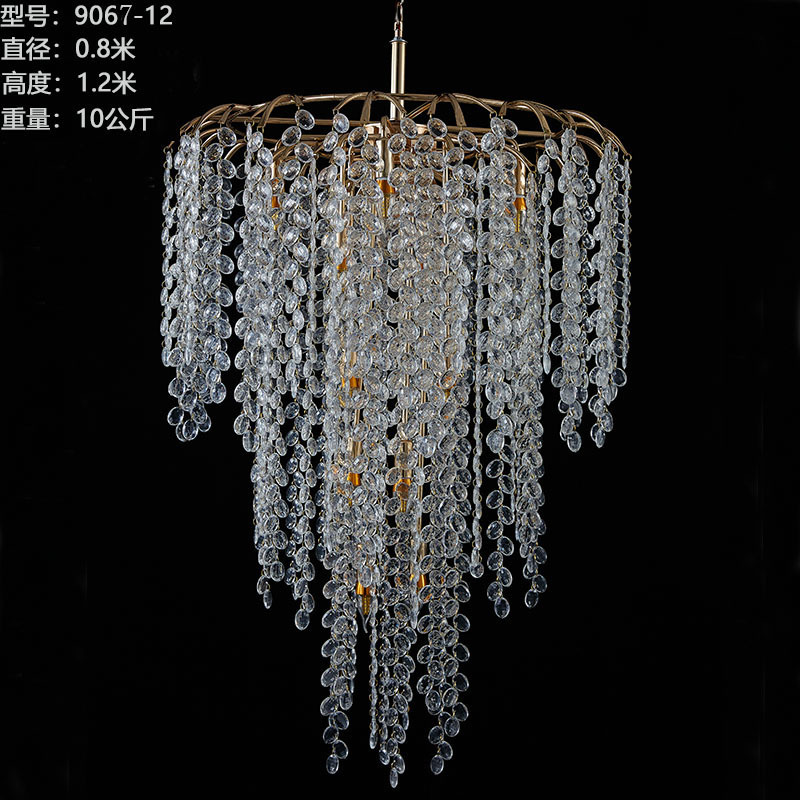 Lámparas de araña de cristal para decoración de salones de boda en hoteles, iluminación decorativa de hierro para techos, luces de escenario, accesorios para bodas. image 16