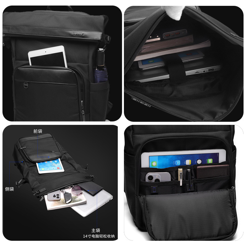 WEPOWER nueva mochila de negocios hombre moda mochila universitaria mochila portátil a prueba de agua mochila