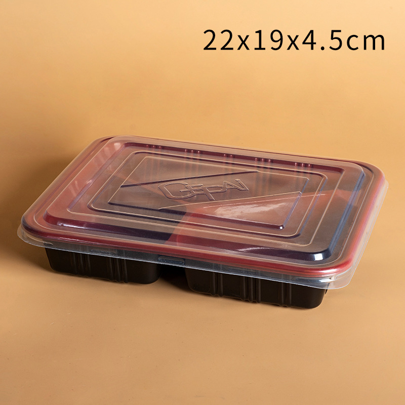 Lonchera desechable Gepai estilo americano de 1200 ml, lonchera de comida rápida con tres compartimentos, lonchera para llevar, bento con múltiples compartimentos, venta al por mayor.