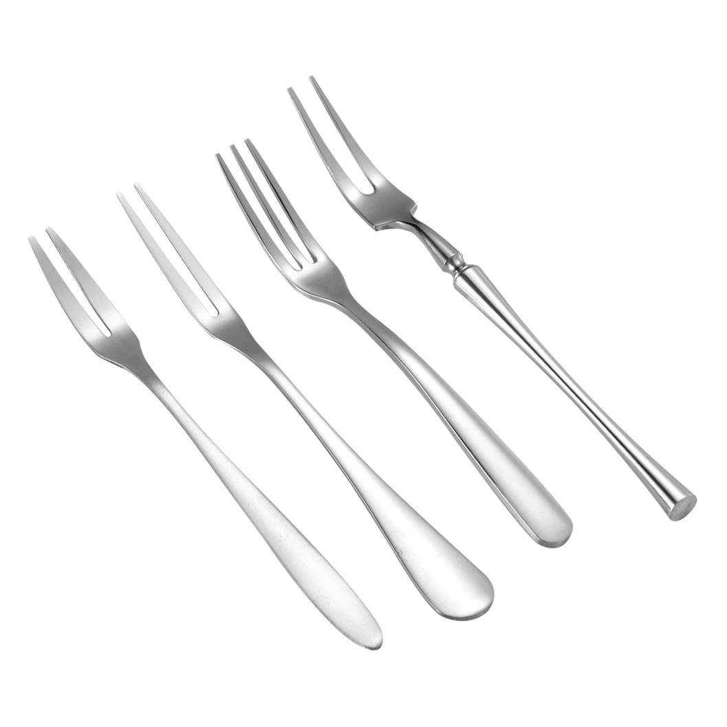 Фруктовая вилка 304 из нержавеющей стали торт лунный пирог Десерт утолщенные трехзубычие вилки посуда 410 заостренный элегантный наконечник