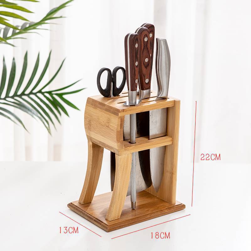 NAN Bamboo cuchillo de mesa de cocina cuchillo de verduras casero palillos jaula cuchillo de almacenamiento rack multifuncional cuchillo de inserción rack